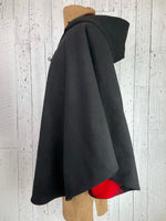Load image into Gallery viewer, Hooded Wool &amp; Fleece Lined Poncho Cape
