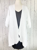 Load image into Gallery viewer, White Organic Cotton Sleeved Kimono
