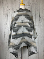 Load image into Gallery viewer, Blanket Ponchos - Wool Blend Hooded Poncho
