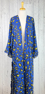 Load image into Gallery viewer, Royal Blue Animal Print Sleeved Kimono (Various Lengths )
