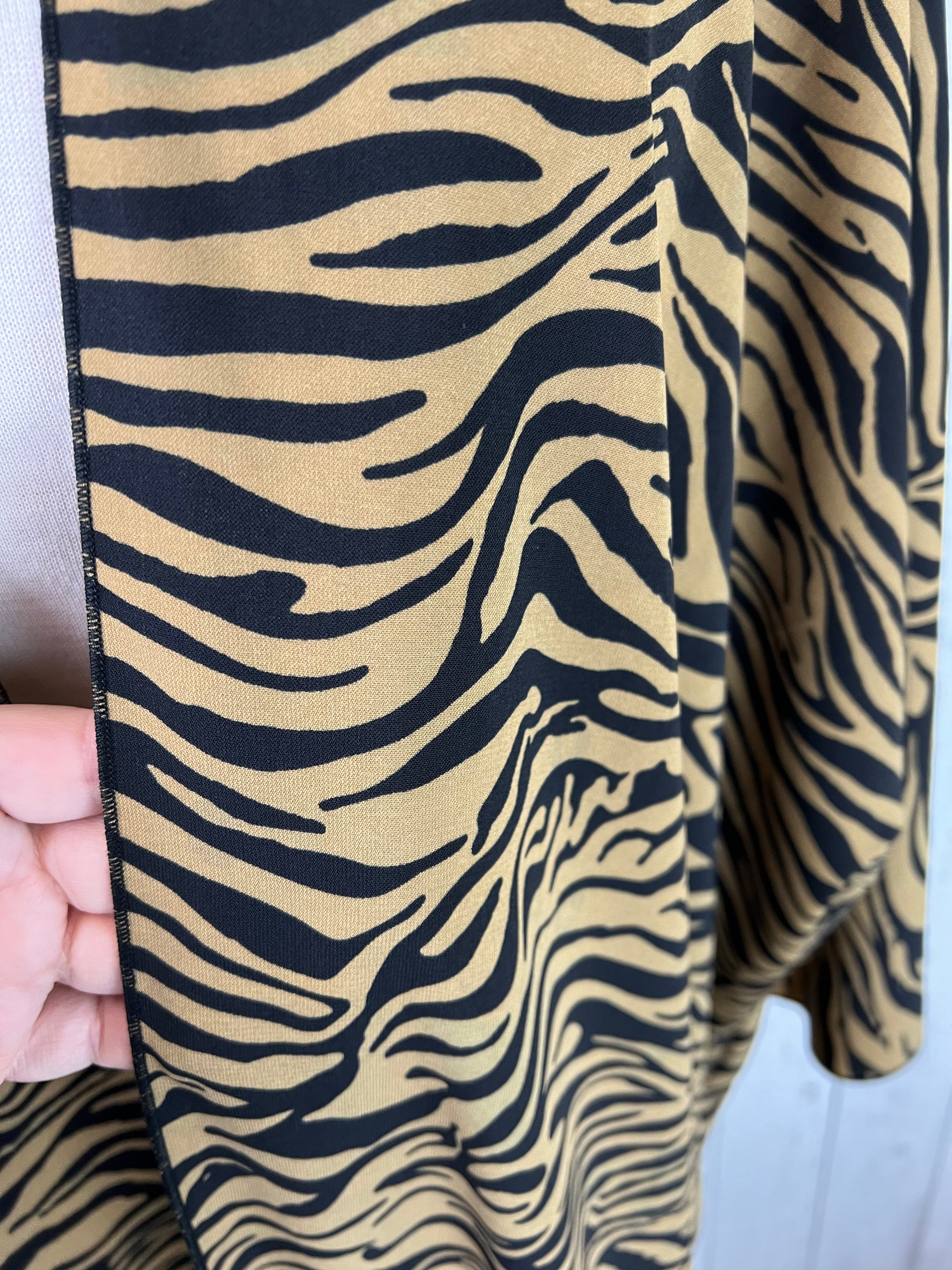 Zebra Print Sleeved Duster Kimono