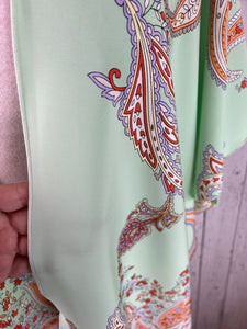 Paisley Mint Sleeved Kimono Various Lengths