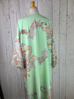 Load image into Gallery viewer, Paisley Mint Sleeved Kimono Various Lengths
