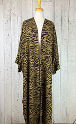 Load image into Gallery viewer, Zebra Print Sleeved Duster Kimono
