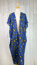 Load image into Gallery viewer, Royal Blue Animal Print Short Sleeve Kimono
