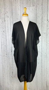Black & White Polka Dot Short Sleeve Kimono