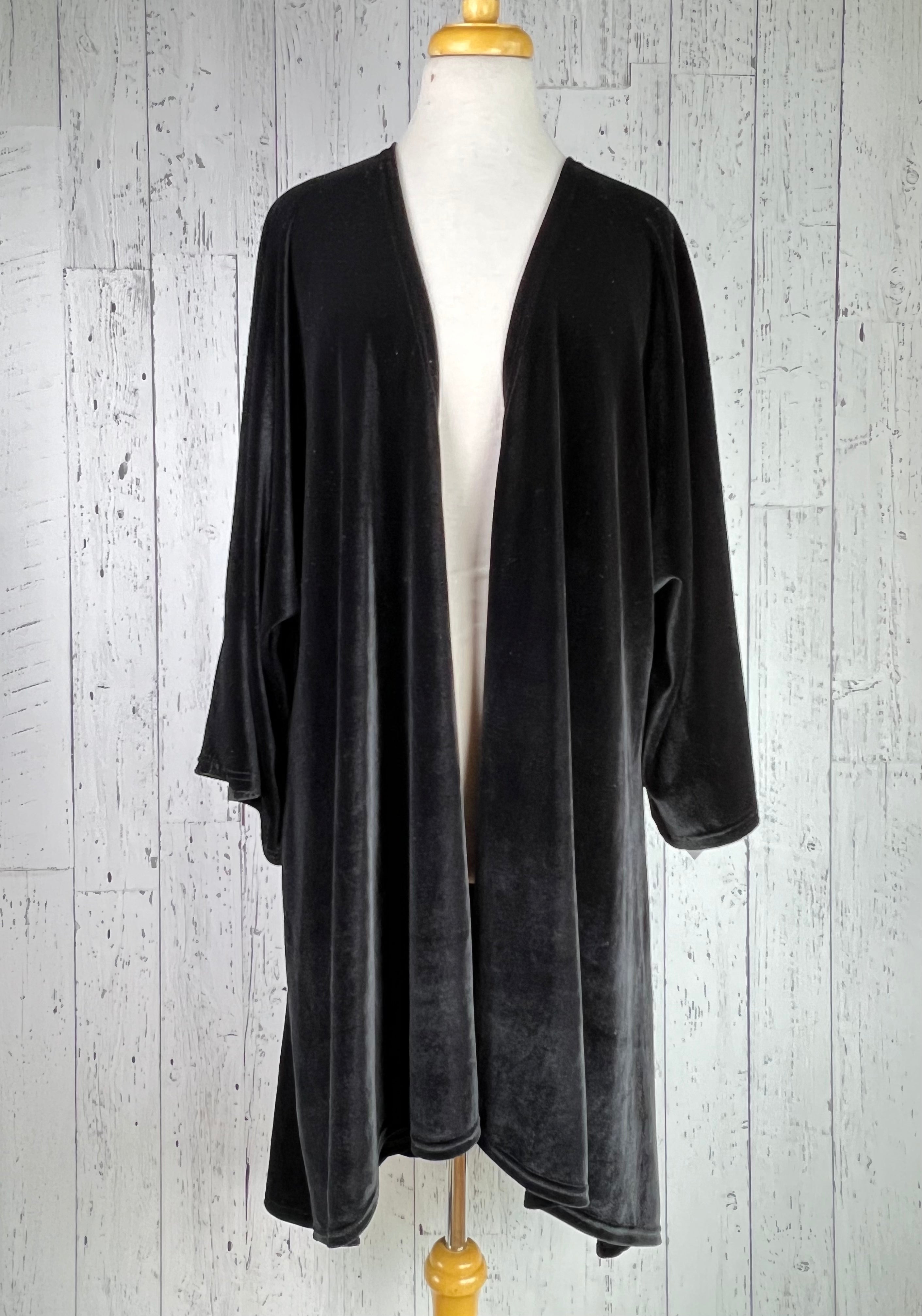 Black Velvet Sleeved Kimono Jacket