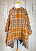 Load image into Gallery viewer, Biscotti Plaid Hooded Poncho
