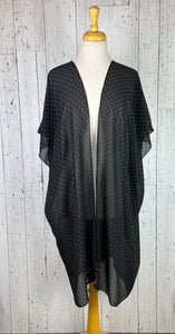 Black & White Polka Dot Short Sleeve Kimono