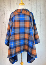 Load image into Gallery viewer, Moody Plaid Hooded Poncho

