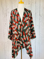 Load image into Gallery viewer, Feather Green Sleeved Kimono Various Lengths
