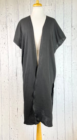 Load image into Gallery viewer, Black Organic Cotton Short Sleeve Kimono
