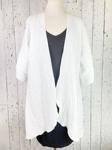 White Organic Cotton Sleeved Kimono