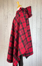 Load image into Gallery viewer, Canadiana Plaid Hooded Poncho
