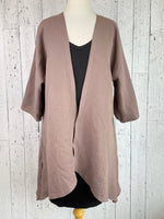Load image into Gallery viewer, Taupe Organic Cotton Sleeved Kimono
