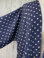 Load image into Gallery viewer, Navy &amp; White Polka Dot Sleeved Kimono Mid Length
