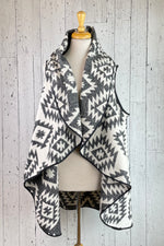 Load image into Gallery viewer, Charcoal &amp; White Reversible Wool Blend Vest
