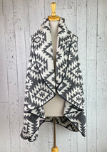 Load image into Gallery viewer, Charcoal &amp; White Reversible Wool Blend Vest
