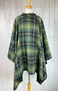 Forest Plaid Hooded Poncho